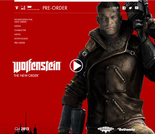 #002Υͥ/Wolfenstein: The New OrderפθȤ˥塼롣ץ饯ξҲڡ䡤󥻥ץȥȤ